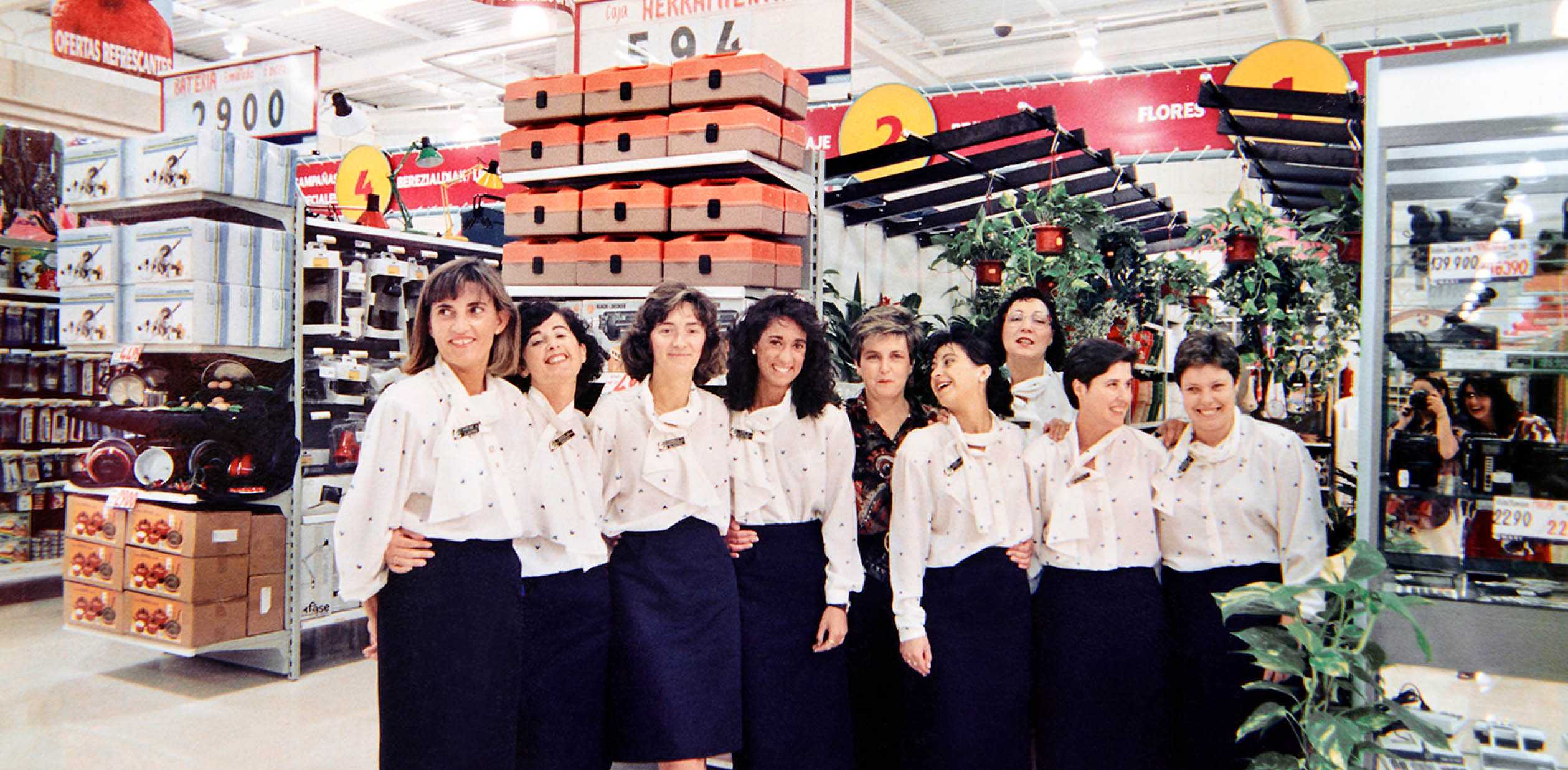 Grupo Eroski employees at supermarket opening