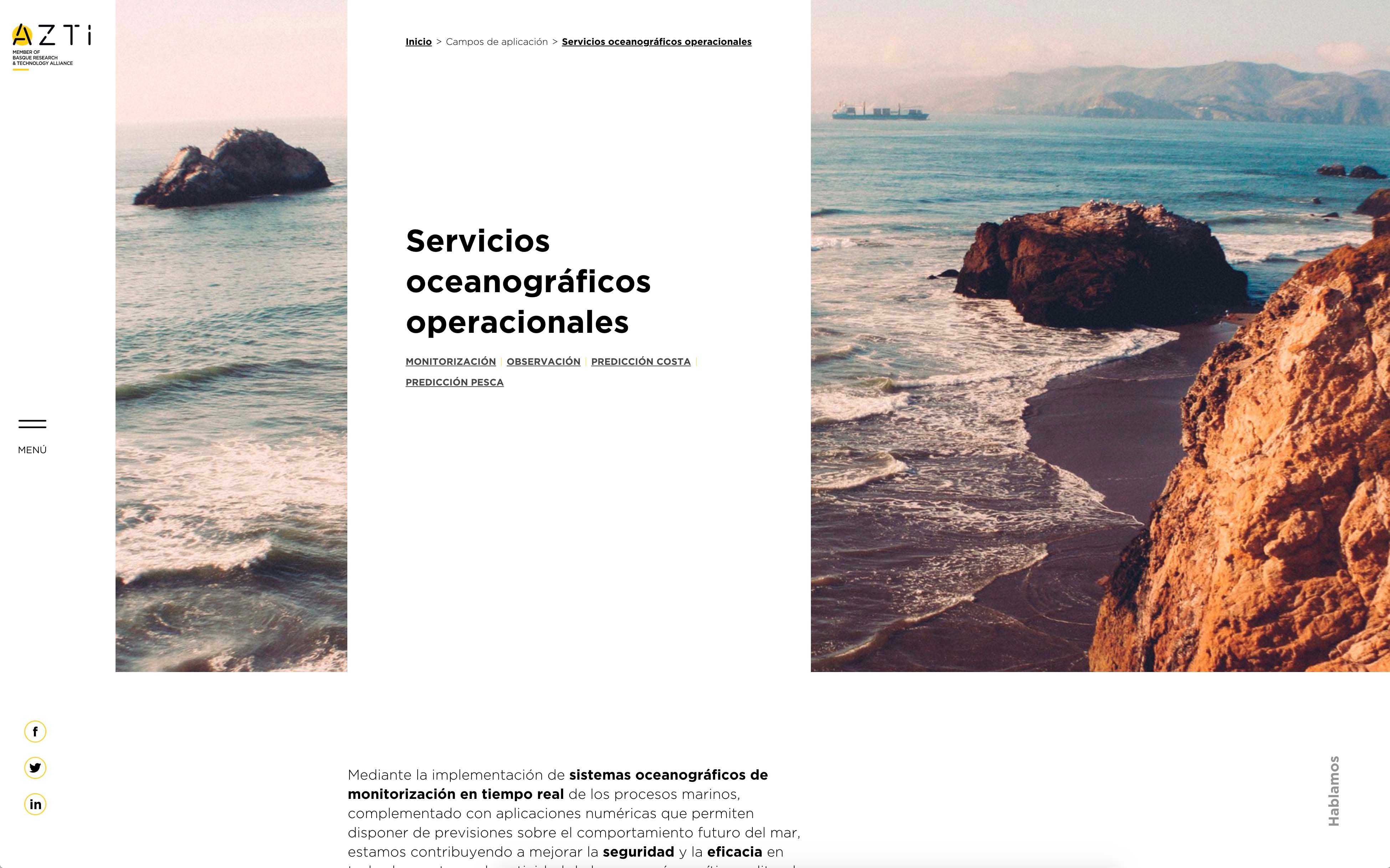Azti web oceanographic operational services