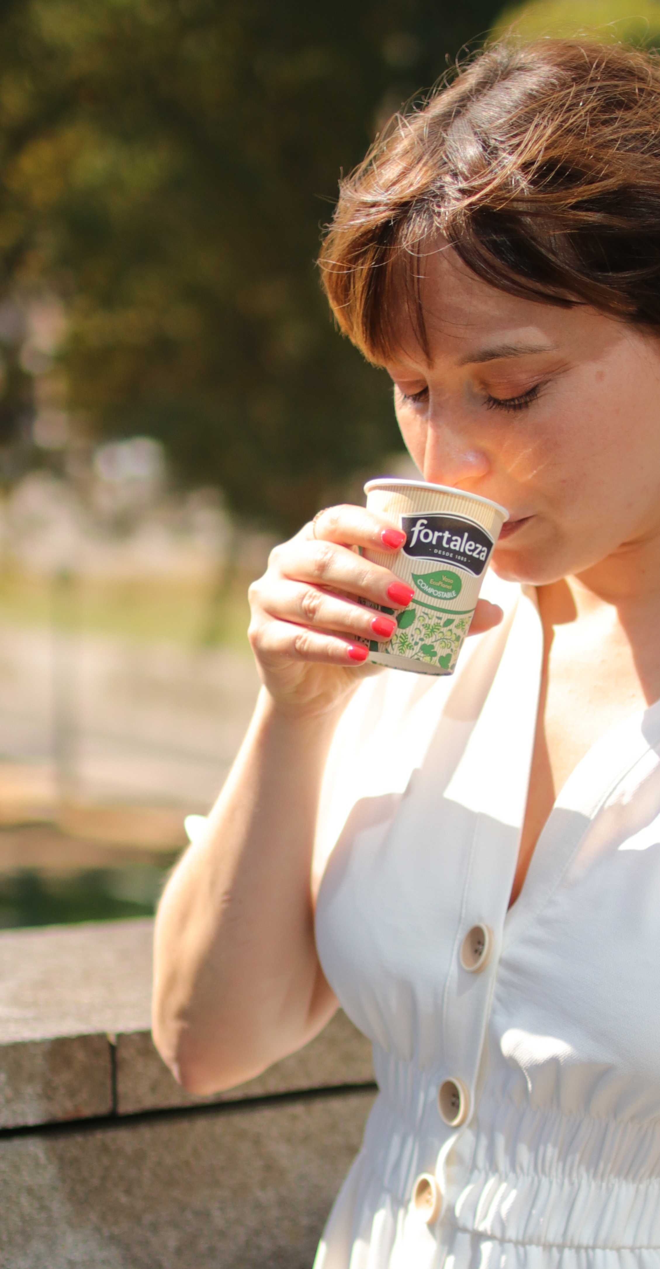 Woman drinking coffee