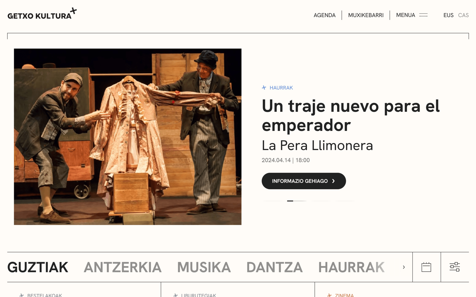 web getxo kultura un traje nuevo para el emperador