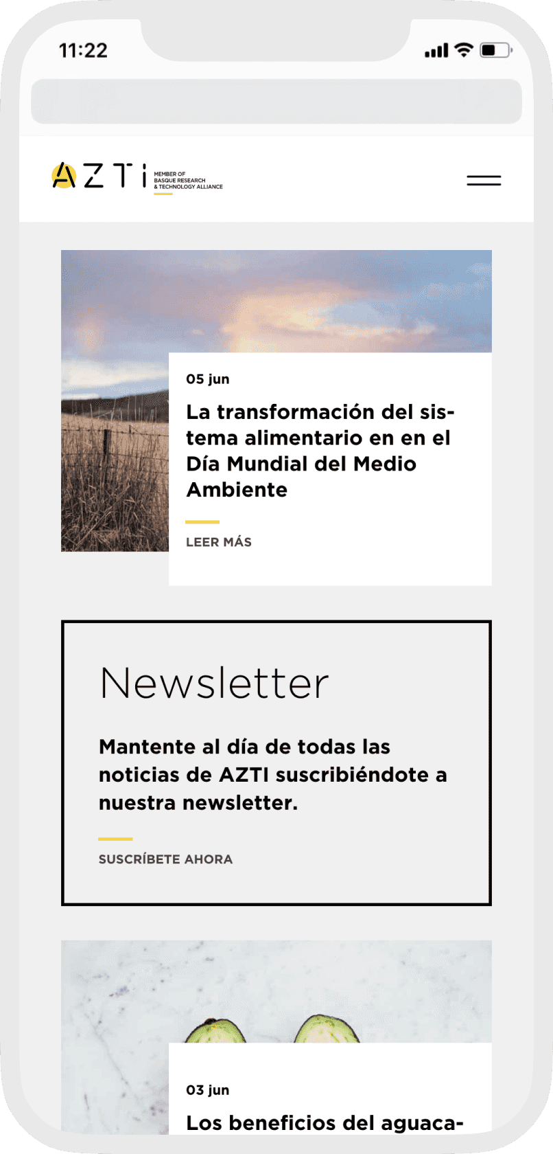 Azti web mobile newsletter