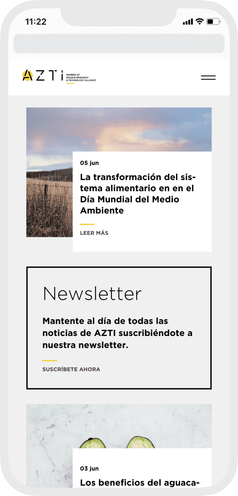 Azti web móvil newsletter