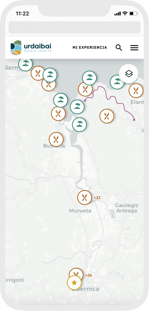 Visor Urdaibai mockup webapp experiencias
