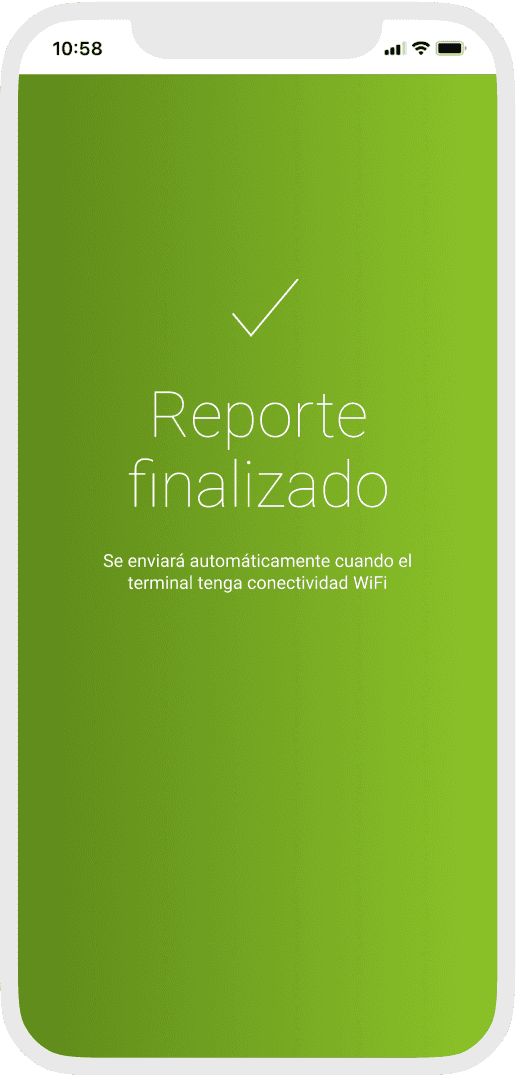 Iberdrola mobile screen, success screen