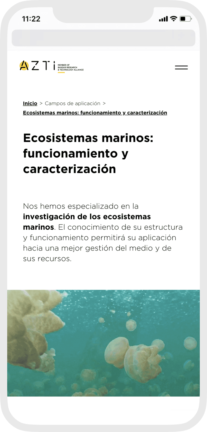 Azti web móvil campos de aplicación ecosistemas 